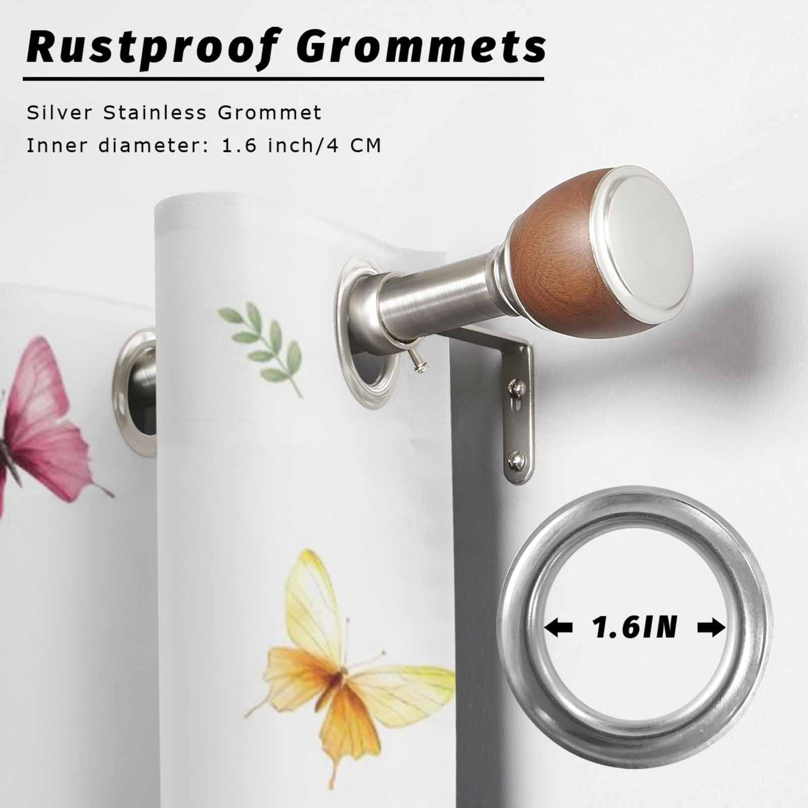 Summer Flower Outdoor Curtains for Patio, Rustic Pink Floral Color Butterfly Farmhouse Country Sunshade Privacy Drapes Grommet Waterproof Outside Curtains for Porch/Cabana/Balcony 54"x 95", 1 Panel