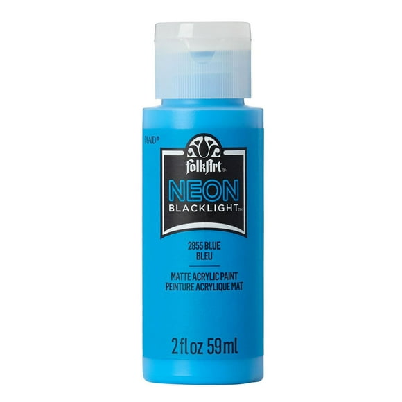 Folkart Neon Acrylic Paint, Blue, 2 fl oz