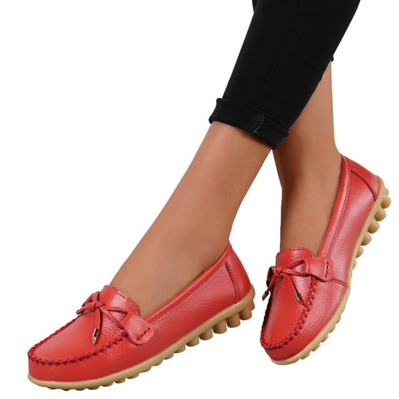 Vedolay Keen Casual Shoes For Women Women's Slip on Shoes Comfortable Flats Working Sneakers Leisure Shoes,Red 8.5