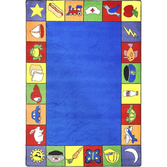 Joy Carpets Kid Essentials Jump Start 5'4" x 7'8" Area Rug in Color Multi