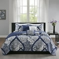 thumbnail image 3 of Home Essence Adela 6PC Cotton Sateen Ogee Printed Coverlet Bedding Set, 3 of 9