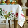 thumbnail image 3 of Rectangle Summer Tablecloth Printed Flower Grass Vintage Floral Patterns Table Cloth for Easter Tablecloth Picnic Outdoor Home Holiday Long Dining Kitchen (Flower and Grass, 60 x 102 Inch), 3 of 6
