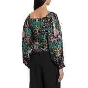 Sandro BLACK Womens Ivea Silk Floral Print Top, US 1/Small