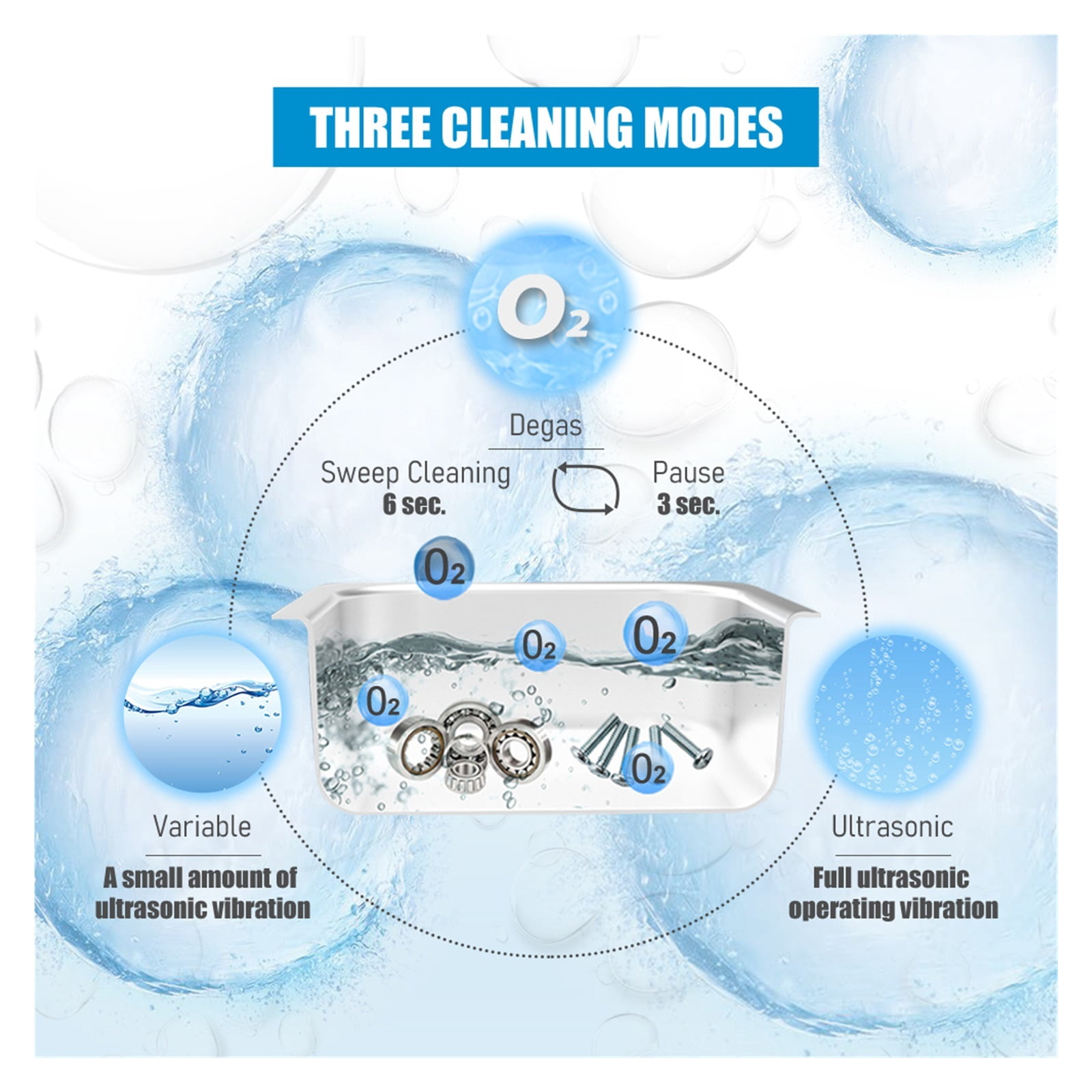 Ultrasonic Cleaner 60W 2L Household Digital Stainless Steel Basket Ultrasound Cleaning For Denture Watches Glasses