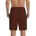 thumbnail image 3 of Naloa Brown Men's Short Pajama Pants, Lounge Comfort Shorts with Elasticized Waistband and Side Pockets - X-Large, 3 of 9