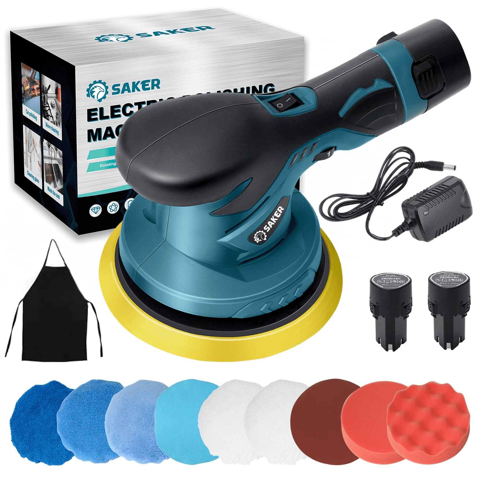 Saker Cordless Car Buffer Polisher 6 inch Portable Polishing Machine