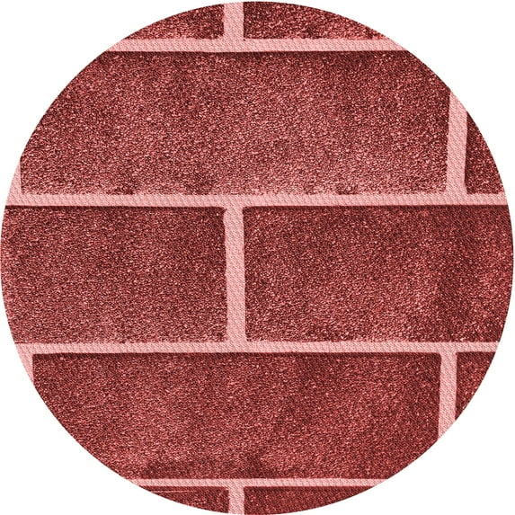 Ahgly Company Indoor Round Patterned Bean Red Area Rugs, 8' Round
