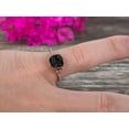 thumbnail image 5 of Milgrain Edge Cushion Cut 1.80 Carat Black Diamond Moissanite Engagement Ring On 10k Rose Gold Anniversary Ring Promise Ring Art deco Surprisingly Ring Gift for her, 5 of 5