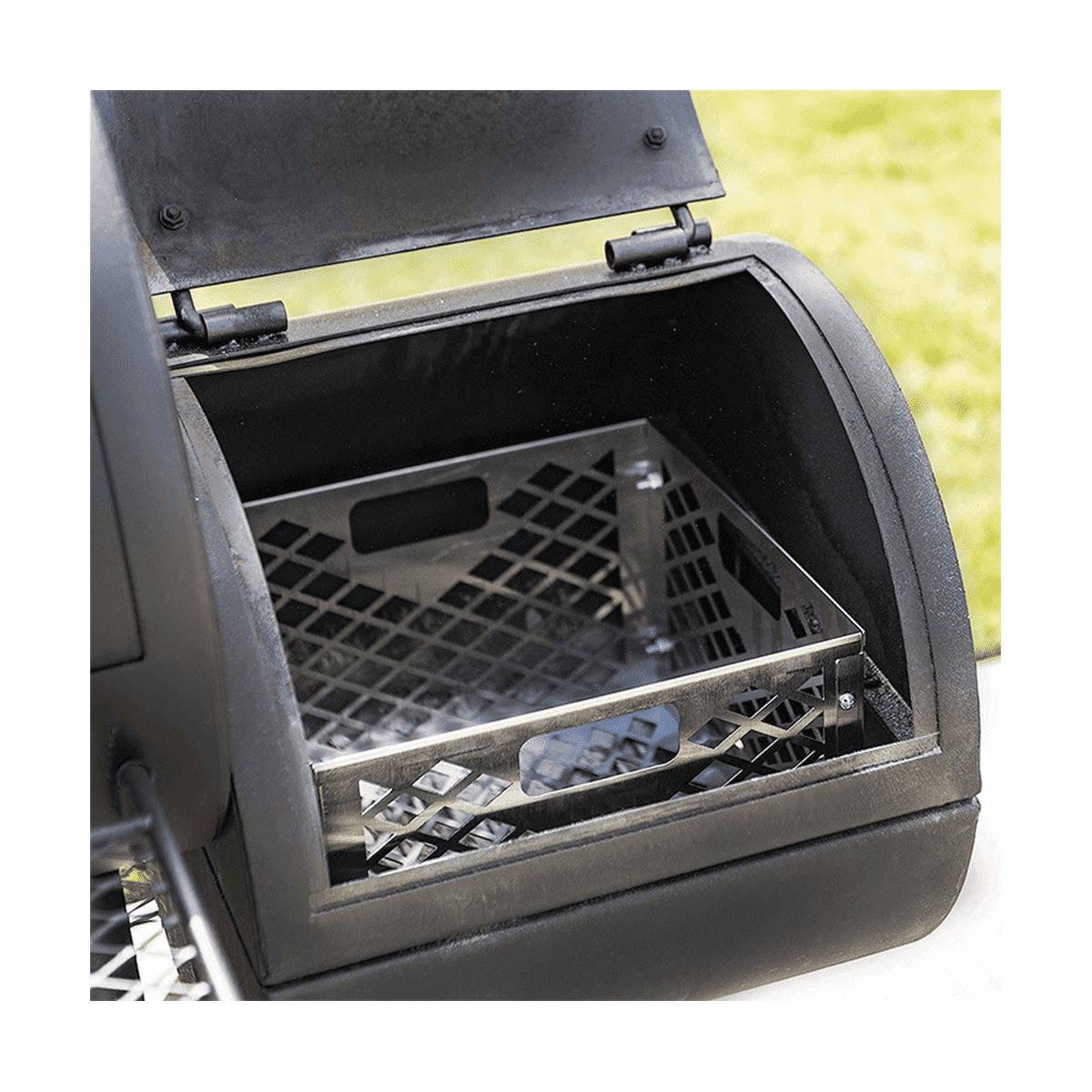Silver 5279338P04 Stainless Steel Offset Smoker Charcoal