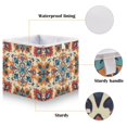 thumbnail image 6 of WOBOGO Bohemian Motifs Storage Basket Foldable Easy to Clean Durable with Hollow Support Plate with Handle 11.02×11.02×11.02 in, 6 of 8