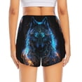 thumbnail image 2 of Lsque Cool Blue Light Wolf Printed Women's Running Shorts with Liner Pockets,Elastic Quick Dry Workout Athletic Gym Yoga Shorts,Womens High Waist Shorts-, 2 of 9