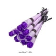 thumbnail image 3 of Exquisite Realistic Long Stem Fake Roses, 11" Single Bouquet for Wedding Anniversary Birthday Mother's Day Valentine's Day Decoration(10pcs), 3 of 6
