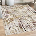 thumbnail image 1 of Grunge Decorative Rug, Abstract Paint Manifold Complicated Mixed and Lines Print Illustration, Quality Carpet for Bedroom Dorm and Living Room, 6 Sizes, Camel Purple, by Ambesonne, 1 of 4