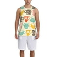 thumbnail image 4 of Easygdp Vintage Cup Men's Mesh Basketball Jersey Quick Drying Sleeveless Shirts Fitted Muscle Tank Tops Sport Round Neck T-Shirt - Small, 4 of 9