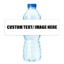 Curb-N-Sign® Personalized Water Bottle Labels, Customize Waterproof Water Bottles Stickers - Labels for Business, Weddings, Birthday and Anniversary 300PCS (Your Custom Design, 9 x 2 Inch)