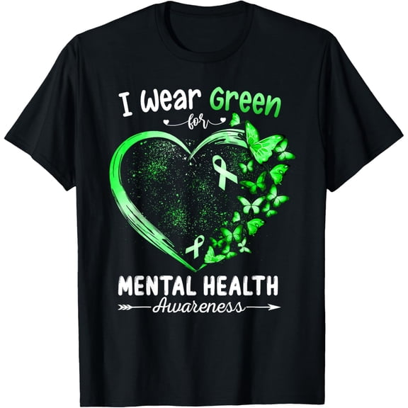 Exquisite and comfortable-Heart I Wear Green For Mental Health Awareness Month Womens T-Shirt