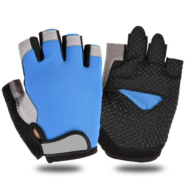 Jinveno Cycling Gloves Anti-slip Men Women Summer Sport Bike Bicycle Half  Finger Gloves Blue 