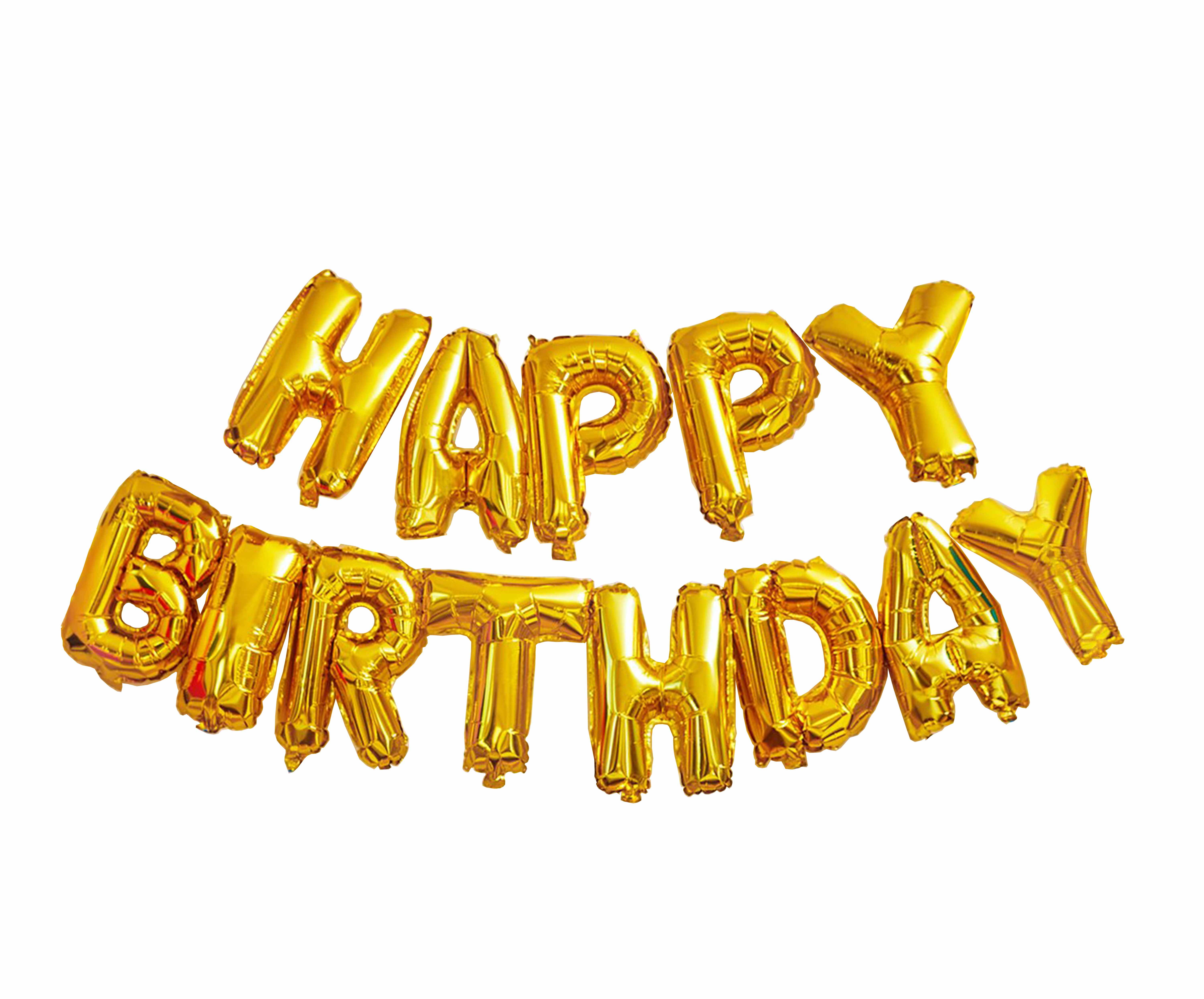 Self Inflating Happy Birthday Banner Foil Balloon Bunting Gold Silver Letters SD 
