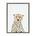 thumbnail image 3 of Kate and Laurel Sylvie Cheetah Portrait Framed Canvas Wall Art by Amy Peterson Art Studio, 18x24 Gray, Modern Jungle Animal Portrait Art for Wall, 3 of 7
