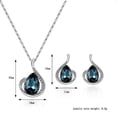 thumbnail image 2 of Conjunto de joyas con colgantes y pendientes de gota de cristal de aleación para mujer, 2 of 2