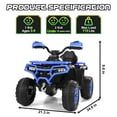 thumbnail image 3 of Kids ATV 4 Wheeler, 24V Ride on Toys with 2 Seater, Electric Car w/ Bluetooth/MP3 ,and Flag,Blue, 3 of 10