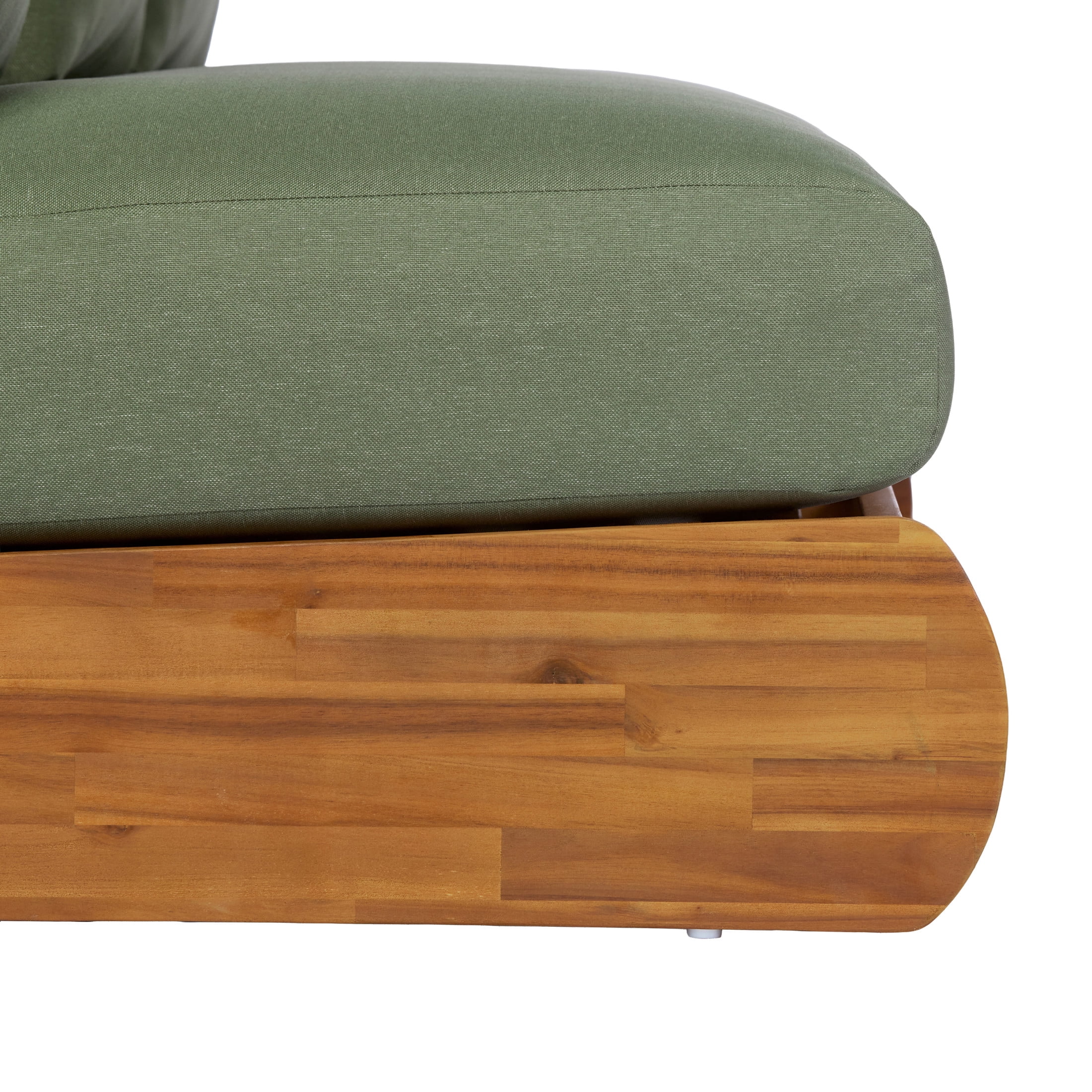 Christopher Knight Home Outdoor 3-Seat Sofa with Reclined Wood Frame & Water-Resistant Cushions, Teak+Beige