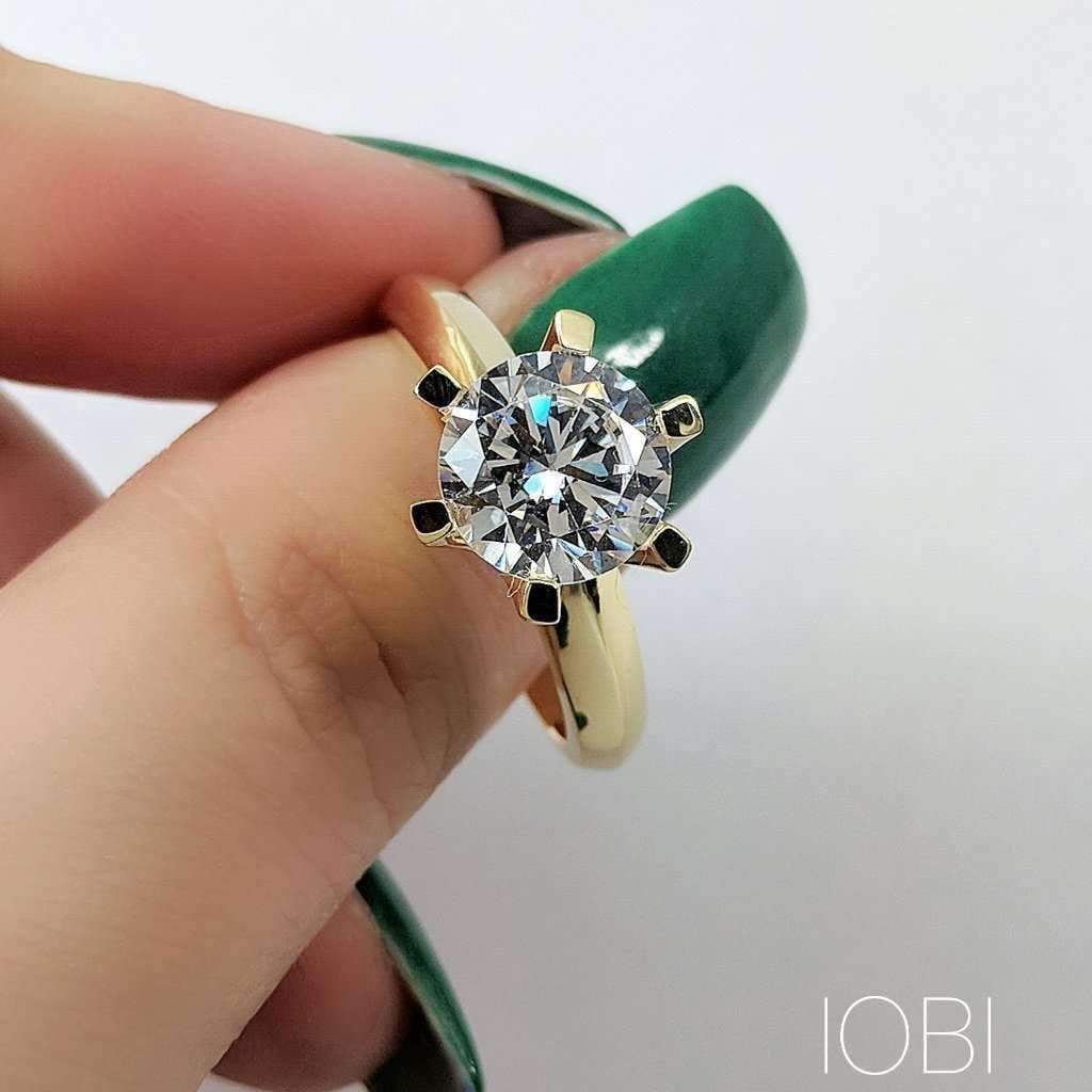 Gorgeous 18KGP Simulated Diamond Wedding Engagement Ring Set Various Size 