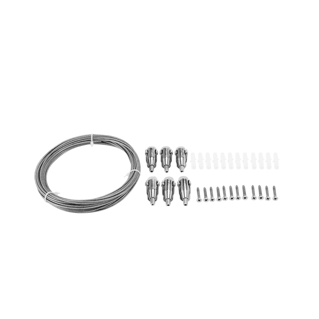 2 Set 10M Stainless Steel Wire Rope Coated Steel Cable Adjustable Curtain Rope Lamp Suspension Picture Wire for Hanging