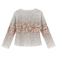 thumbnail image 4 of XADYUY Girls Long Sleeve Tops 7-16 Crewneck Winter Tshirts for Girls Pleated Basic Girls Tops Loose Vintage Floral Print Girls Sweatshirts,11-12 Years, 4 of 5