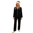 thumbnail image 6 of Matching Family Pjs Christmas Velour Pajamas Long Sleeve Button down Nightwear Set Warm Pajama Sets Mommy and Me Matching Pajamas, 6 of 6