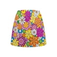 thumbnail image 3 of Uorisango Colorful Hippie Flowers Tennis Skirt for Women Size M Stretchy Versatile Tennis Golf Skirts for Women with Shorts Fashion Relaxed Outing Wear with Pockets Workout Sports, 3 of 7