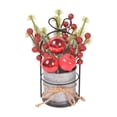 thumbnail image 2 of Christmas decoration-Christmas wrought iron galvanized barrel desktop potted ornaments simulation pine berries holiday decoration desktop Christmas tree, 2 of 8