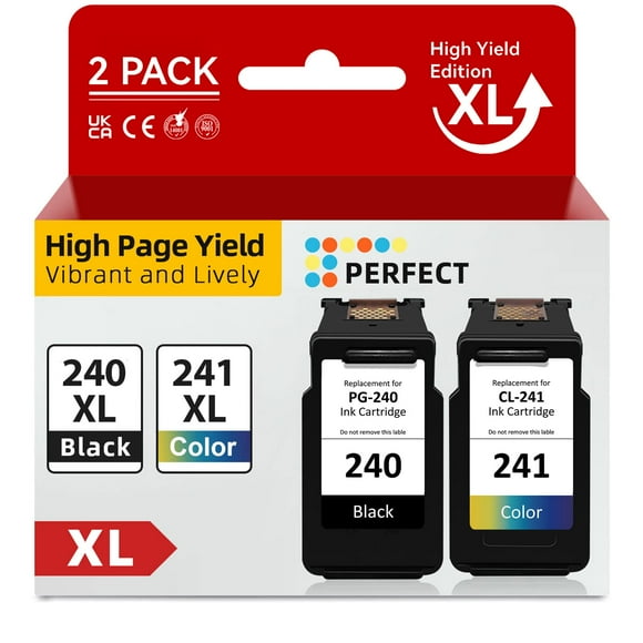 InkSpirit Remanufactured 240 241 Black Color Ink Cartridge Replacement for PG-240 XL CL-241 XL Combo Pack for MG3620 TS5120 MG3600 MX532 MG3520 MG2120 MG3120 MG3220 MX452 MX472 Printer