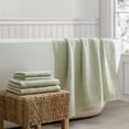 thumbnail image 2 of Martha Stewart - Bath Towels, Soft & Absorbent 100% Cotton Solid 500 GSM, 6-Piece Bathroom Towel Set with Textured Weave (Bedford Cottage Green), 2 of 4