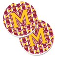 thumbnail image 1 of Letter M Football Maroon & Gold Set of 2 Cup Holder Car Coaster, 1 of 1