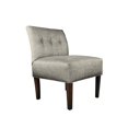 thumbnail image 2 of MJL Furniure Designs MJL Furniture Samantha Blue/Brown Fabric/Wood Button-tufted Lucky Accent Chair Platinum, 2 of 5