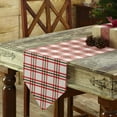 thumbnail image 3 of Table Runner Dresser Scarves Christmas Retro Line Tartan Lattice Cotton Linen Burlap Table Cover Minimalist Red Green Plaid Table Runners for Family Kitchen Dining Holiday Party Banquet Decor, 3 of 5