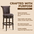 thumbnail image 6 of ROME + OAK Runyan 31" Swivel Bar Stool in Dark Walnut Finish w/Vintage Brown Vegan Leather, 6 of 11
