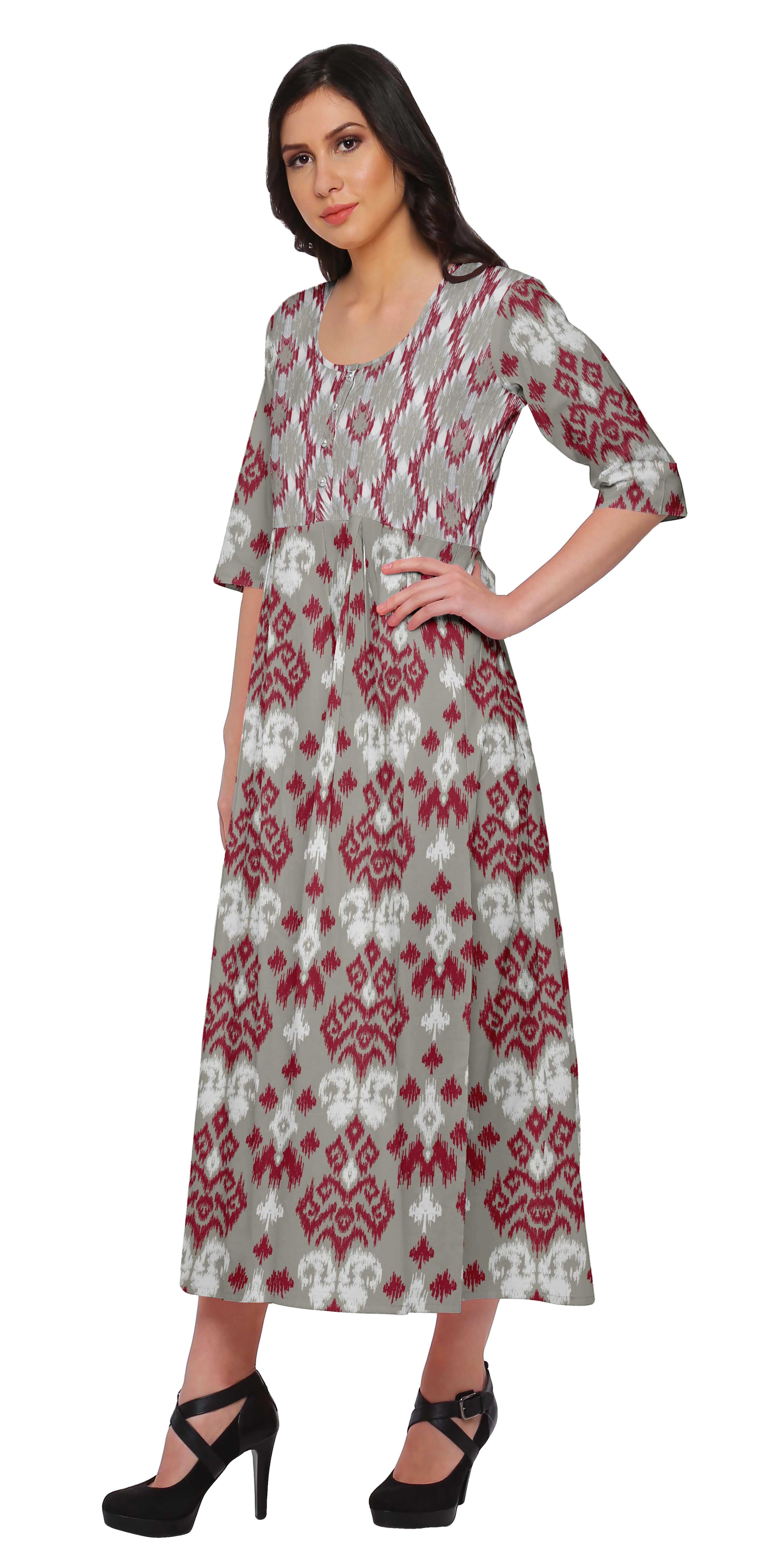 Details about   Pakistani Indian A-Line Dress Cotton Printed Kurta Green & White 3/4 Sleeve