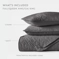 thumbnail image 3 of Lightweight Wrinkle Resistant Quilt Sets in Gray Damask for King Size Bedding by Comfort Canopy, 3 of 10