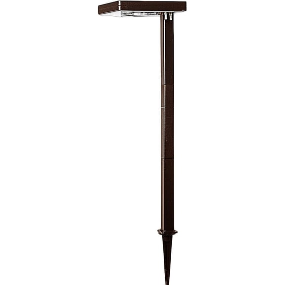 Contemporary Square Solar Path Light with 3 Ground Stake Mounting Options- Bronze