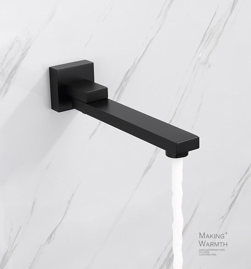 Wash Basin Bathroom Faucet Hot and Cold Water Wall Mount Mixer Sink Tap Swivel Spout Bath with Modern Single Lever Handle