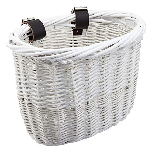 White Sunlite Willow Bushel Strap-On Basket 9.75 x 6 x 7.5" 