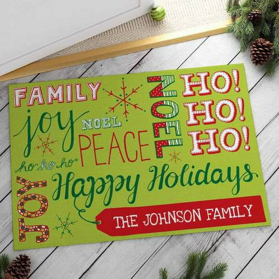 Personalized Christmas Words Doormat