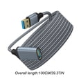 thumbnail image 3 of Cable USB 3.0 trenzado de nailon - Alta velocidad/compatible, 15x21cm, para PC/disco duro, extensión de macho a hembra, 3 of 6
