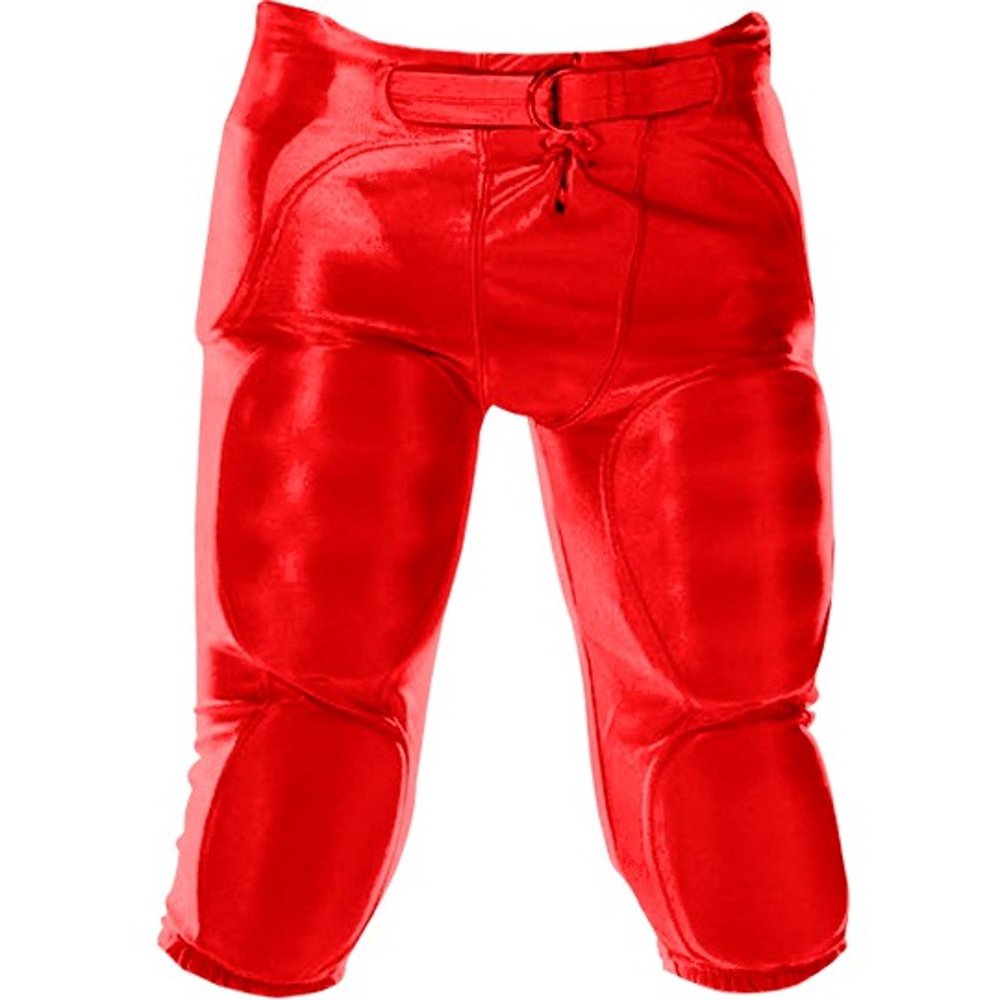 Youth Football Pant with Pads in Dazzle Polyester Cloth (Large/Scarlet