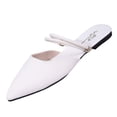 thumbnail image 2 of Samdudou Slip On Shoes for Women Closed Toe Pointed Toe Backless Mules Minimalist Double Thin Strap Design Elegant Flat Footwear for Work Date, 2 of 9