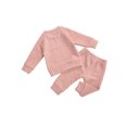 thumbnail image 3 of TheFound Fall Winter Girls Solid Color Thicken Shirt Top+Long Pants Set, 3 of 5