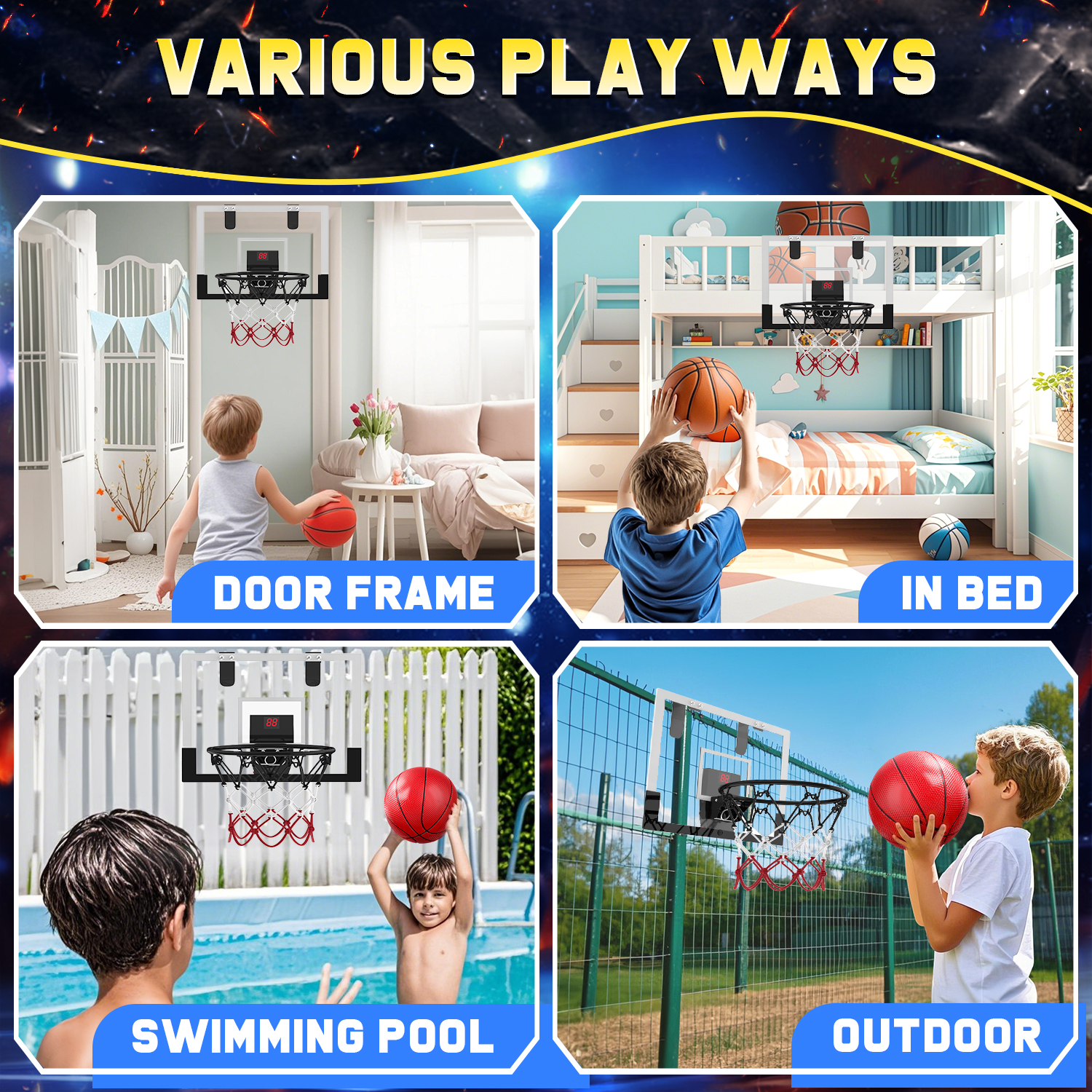 JoyStone Indoor Basketball Hoop Set with Electronic Scoreboard photo 6