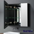 thumbnail image 6 of Taimei DIY Wall 2-Door Frameless Mirror Medicine Cabinet 30" Wx26" Hx4.5/8” D with Beveled Edges, Color Black, Bathroom Mirror Cabinet with Adjustable 2 Glass Shelves, Storage Cabinet by FOCA US, 6 of 8